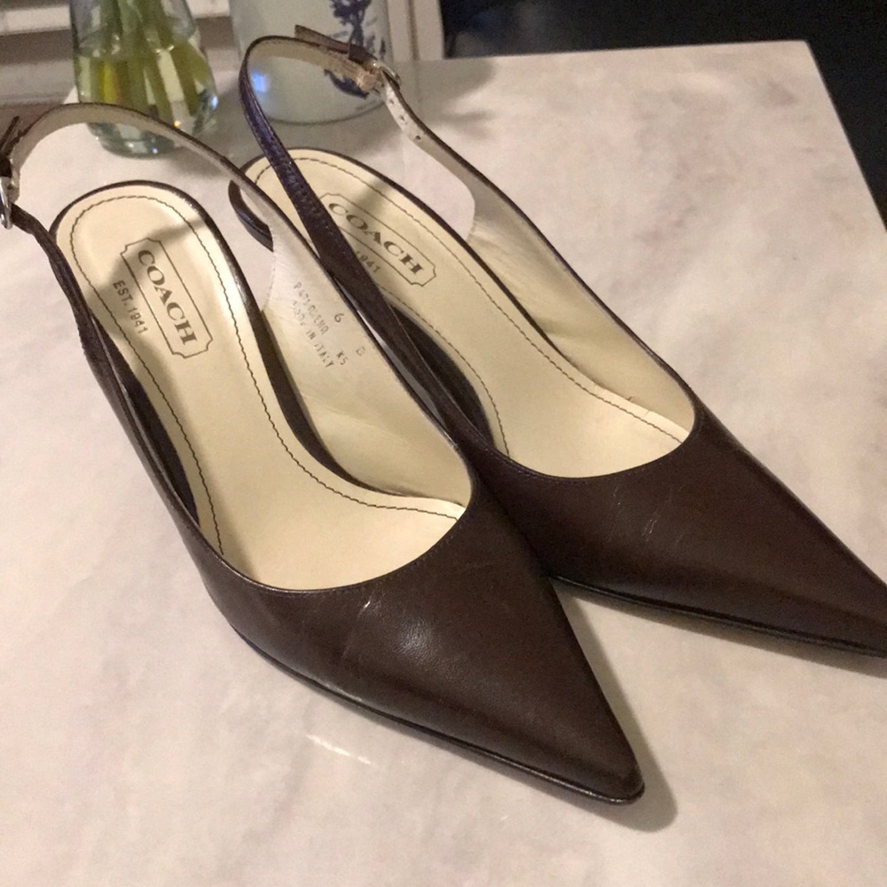 Coach sling back heels